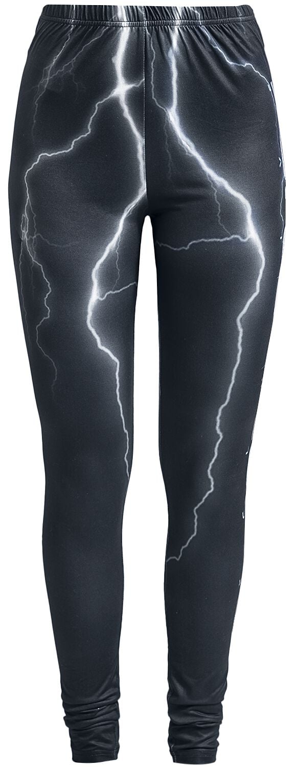 EMP Stage Collection Leggings - Leggings With Lightning Print - S bis M - für Damen - Größe M - schwarz von EMP Stage Collection