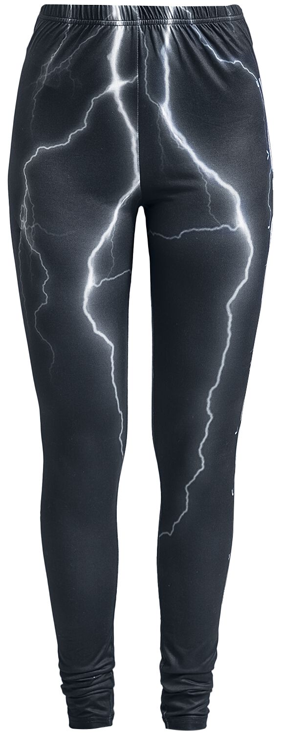 EMP Stage Collection Leggings - Leggings With Lightning Print - S bis XXL - für Damen - Größe S - schwarz von EMP Stage Collection