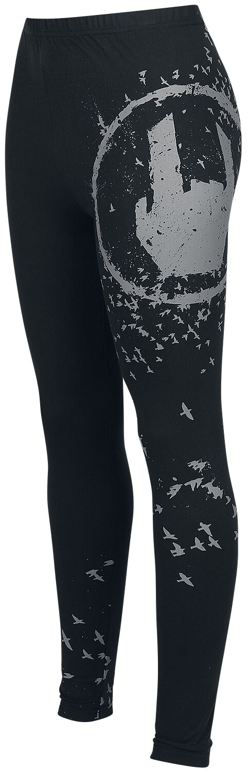 EMP Stage Collection Leggings - Schwarze Leggings mit Rockhand-Print - S bis XL - für Damen - Größe L - schwarz von EMP Stage Collection