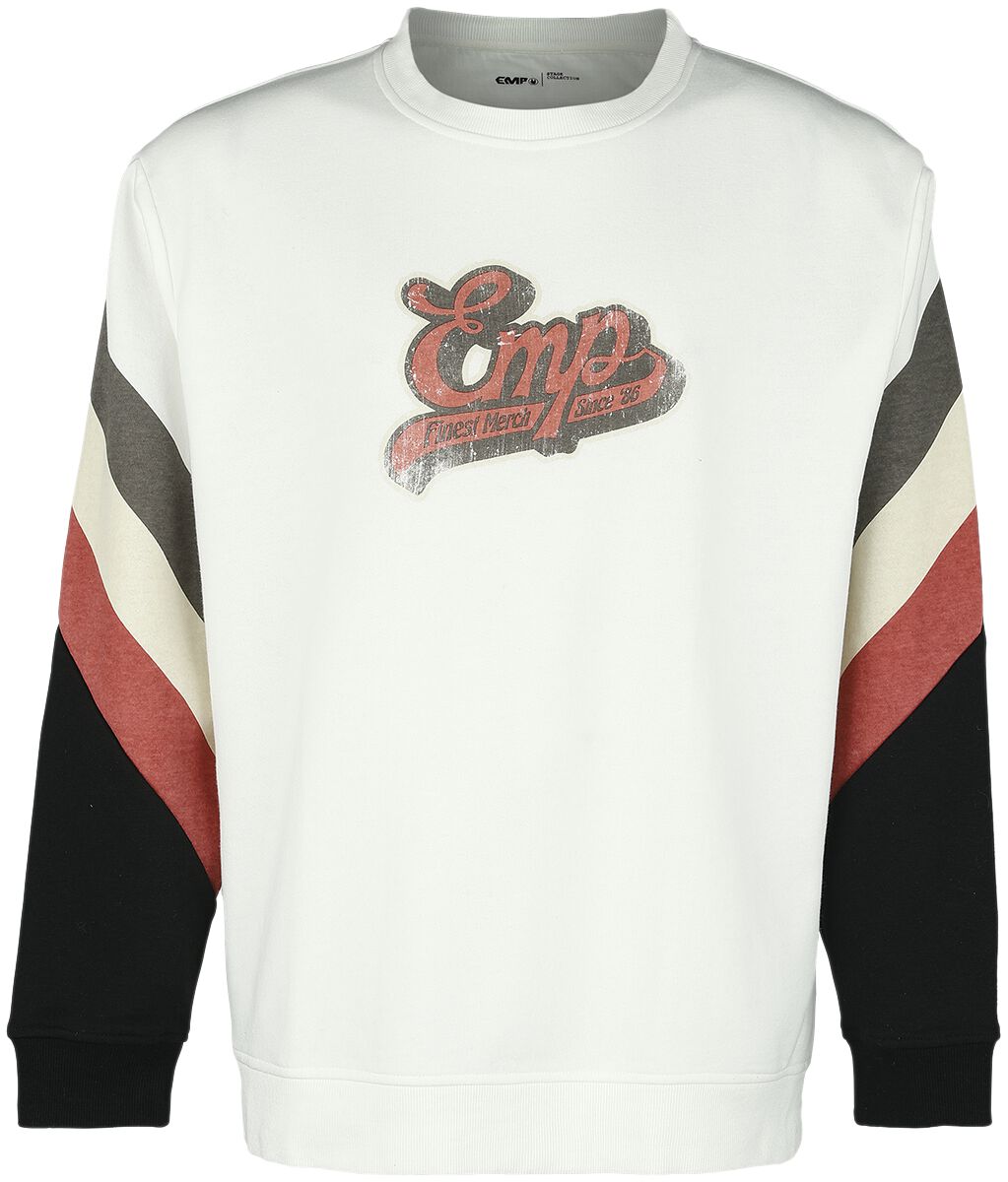 EMP Stage Collection Sweatshirt - Sweatshirt mit Oldschool EMP- Logo - S bis XL - für Männer - Größe L - altweiß von EMP Stage Collection