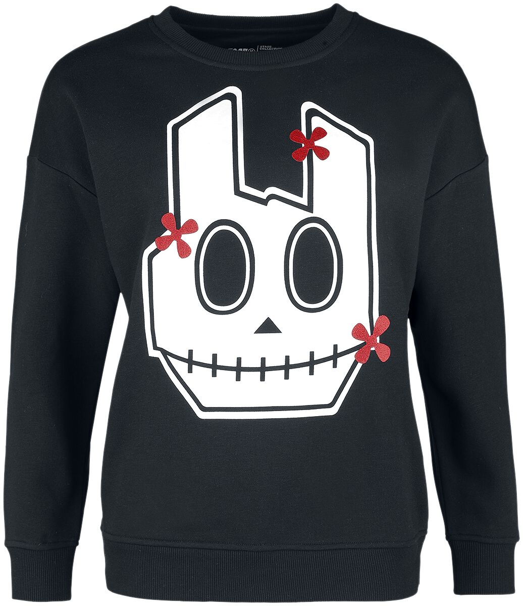 EMP Stage Collection Sweatshirt - Sweatshirt mit Totenkopf- Rockhand - XS bis XXL - für Damen - Größe L - schwarz von EMP Stage Collection