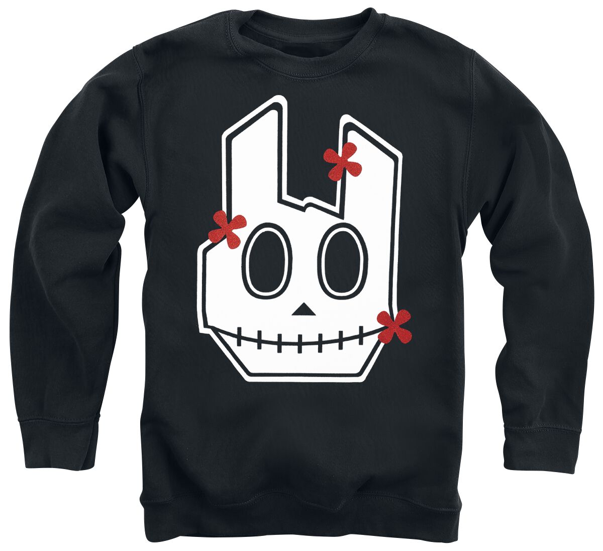 EMP Stage Collection Sweatshirt für Kinder - Kids Sweatshirt mit Totenkopf-Rockhand - für Mädchen - schwarz von EMP Stage Collection