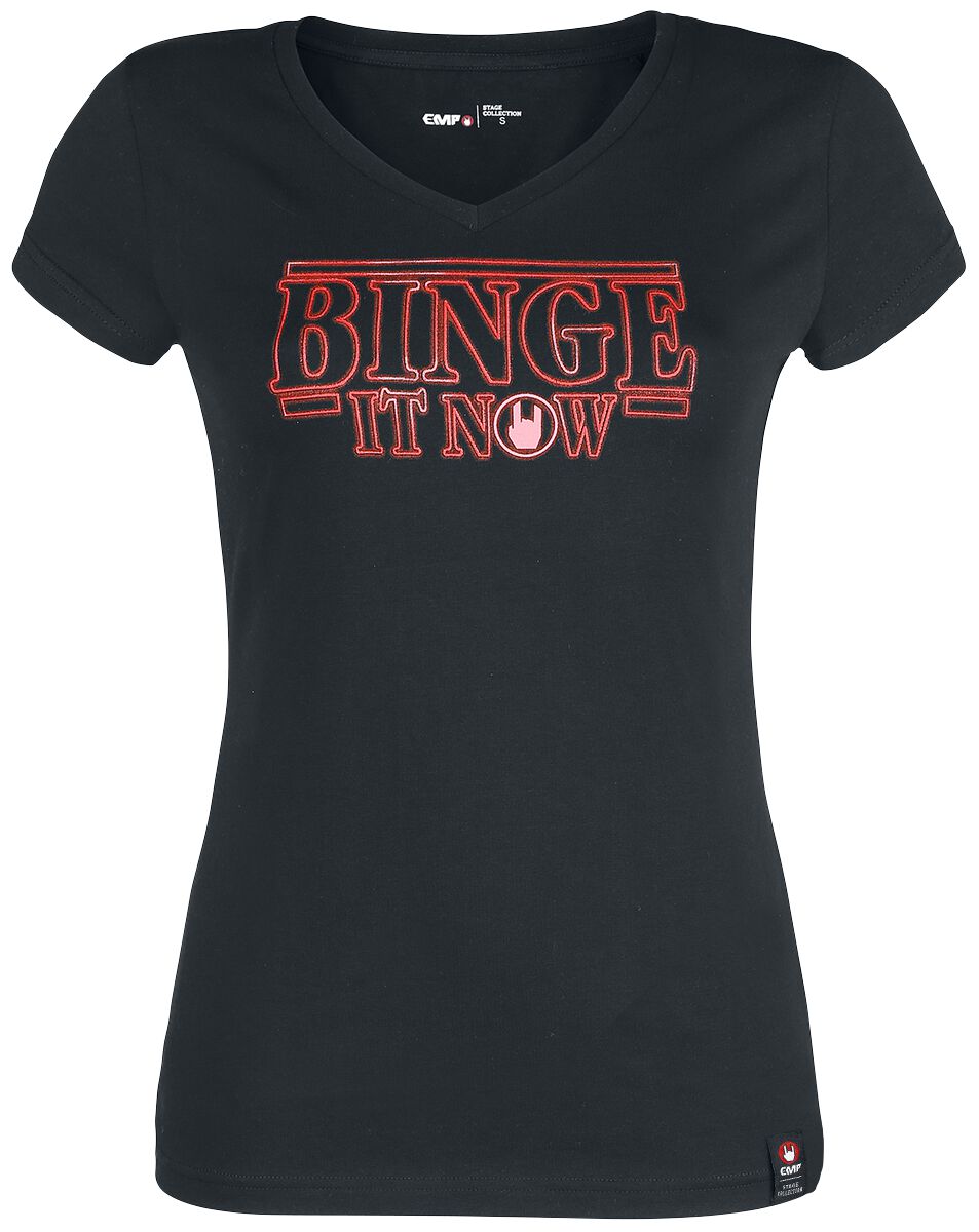 EMP Stage Collection T-Shirt - Schwarzes T-Shirt mit Print - S bis L - für Damen - Größe M - schwarz von EMP Stage Collection