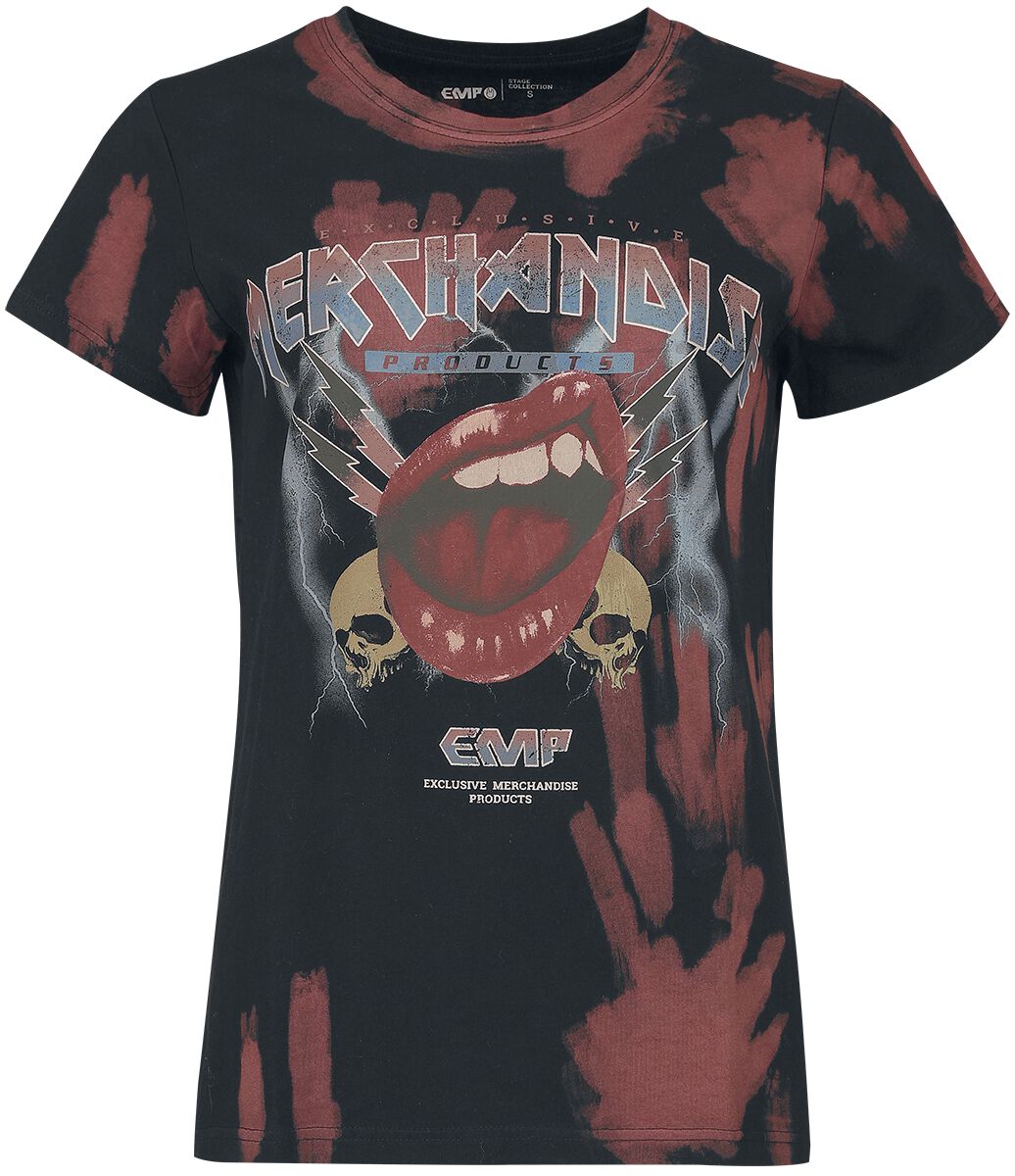 EMP Stage Collection T-Shirt - T-Shirt With EMP Vintage Print - S bis 5XL - für Damen - Größe 3XL - schwarz von EMP Stage Collection