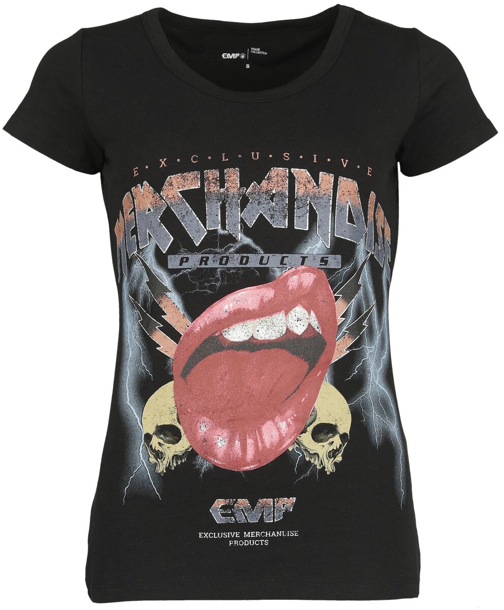 EMP Stage Collection T-Shirt With EMP Vintage Print T-Shirt schwarz in XXL von EMP Stage Collection
