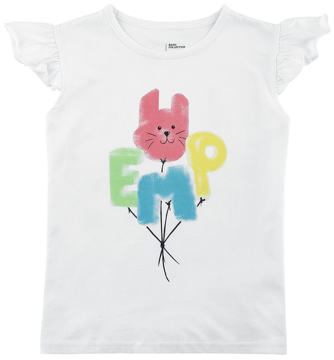 EMP Stage Collection T-Shirt für Kleinkinder - Kids Shirt mit Rockhand und Ballons - für Mädchen - weiß von EMP Stage Collection