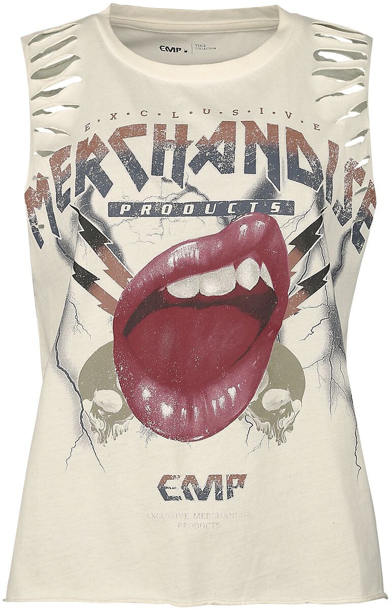 EMP Stage Collection Tank-Top - Tank Top With Vintage Print - XS bis XL - für Damen - Größe M - weiß von EMP Stage Collection