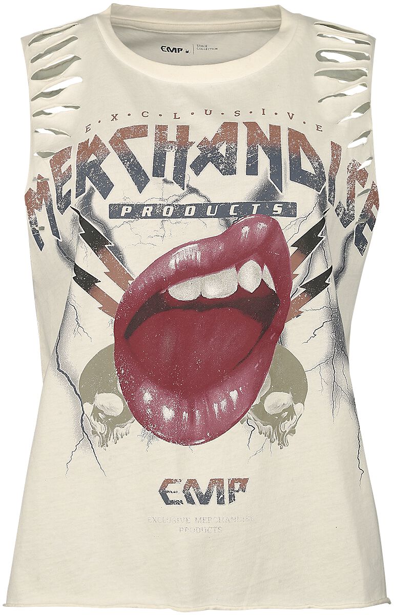 EMP Stage Collection Tank Top With Vintage Print Tank-Top weiß in XXL von EMP Stage Collection