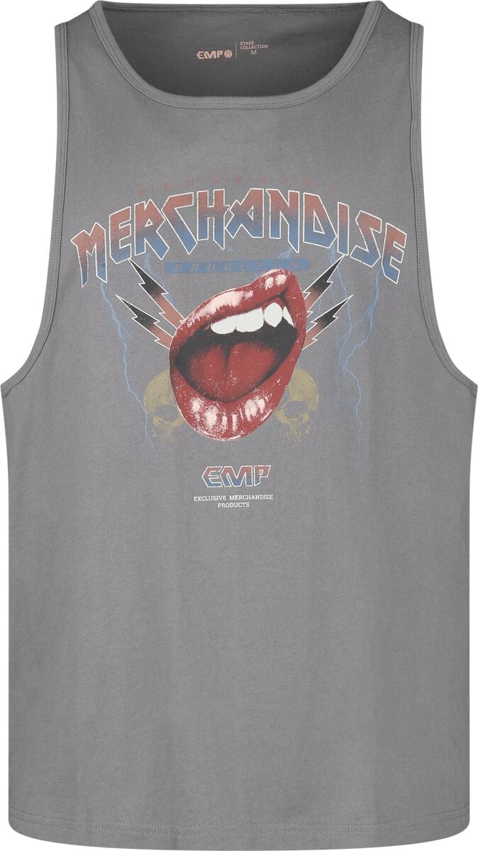 EMP Stage Collection Top - Tank Top With Vintage Print - S bis XL - für Männer - Größe L - dunkelgrau von EMP Stage Collection