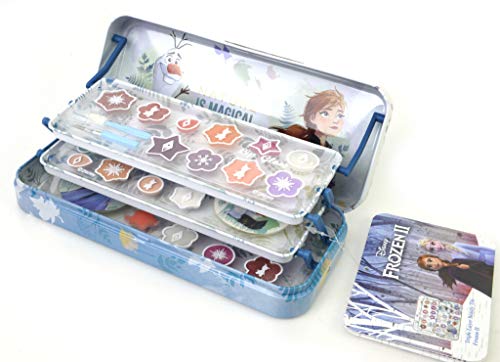 Lip Smacker Disney Frozen Triple Layer Beauty Tin - Make-up-Set für Mädchen - Schminkkoffer mit einem Frozen-Schmink-Kit und buntem Zubehör - Frozen Spielzeug und Geschenke für Kinder von Lip Smacker