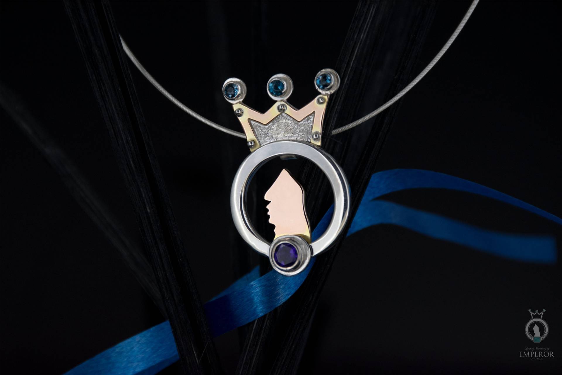 Amethyst Silber Gold Anhänger von EMPEROROFGRACE