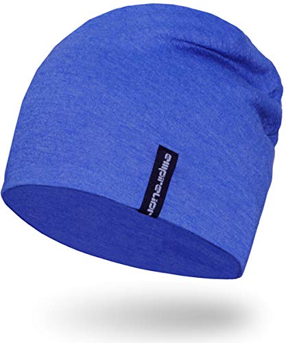 EMPIRELION 9" Multifunktionale Leichte Running Beanie-Mützen Skull Cap Radsport-Kappen Helmfutter Helm Unterziehmütze Schlaf Kappen für Damen Herren (Königsblau Melange) von EMPIRELION