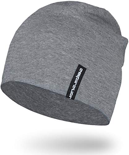 EMPIRELION 9" Multifunktionale Leichte Mütze Running Beanie-Mützen Skull Cap Radsport-Kappen Helmfutter Helm Unterziehmütze Schlaf Kappen für Damen Herren (Mitte grau Melange) von EMPIRELION