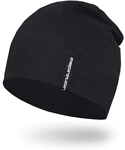 EMPIRELION 9" Multifunktionale Leichte Sommermütze Running Beanie-Mützen Skull Cap Radsport-Kappen Helmfutter Helm Unterziehmütze Schlaf Kappen für Damen Herren (Schwarz) von EMPIRELION