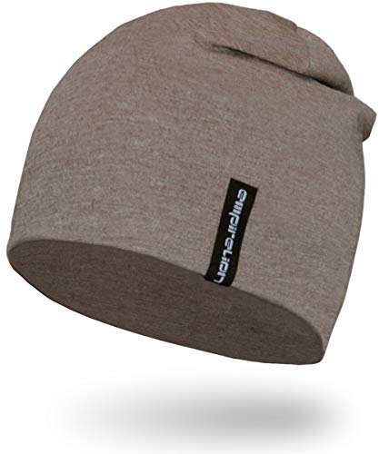 EMPIRELION 9" Multifunktionale Leichte Mütze Running Beanie-Mützen Skull Cap Radsport-Kappen Helmfutter Helm Unterziehmütze Schlaf Kappen für Damen Herren (Braun Melange) von EMPIRELION