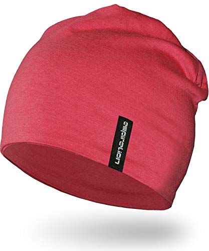 EMPIRELION 9" Multifunktionale Leichte Running Beanie-Mützen Skull Cap Radsport-Kappen Helmfutter Helm Unterziehmütze Schlaf Kappen für Damen Herren (Rot) von EMPIRELION