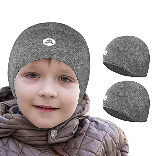 EMPIRELION Kinder-Helm-Einsatz für Teenager, dünne Thermo-Totenkopfkappen, Ohren, Beanie, Laufmützen für Jungen und Mädchen, Unisex Kinder von EMPIRELION