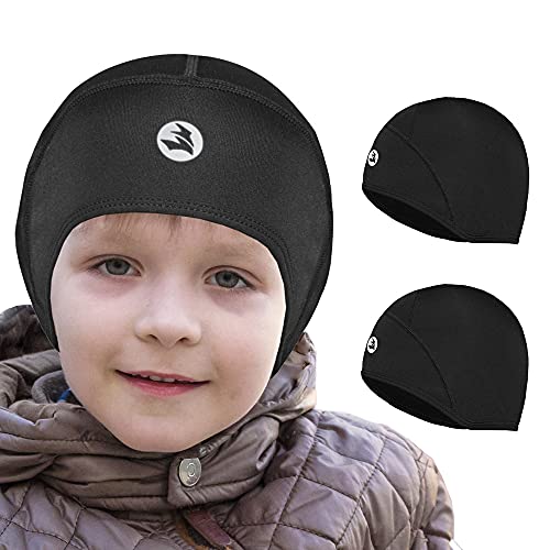 EMPIRELION Kinder-Helm-Einsatz für Teenager, dünne Thermo-Totenkopfkappen, Ohren, Beanie, Laufmützen für Jungen und Mädchen, Unisex Kinder von EMPIRELION