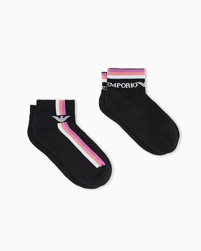 EMPORIO ARMANI Damen 2-Pack Ankle Socken, schwarz/schwarz, Einheitsgröße EMPORIO ARMANI Damen 2-Pack Ankle Socken, schwarz/schwarz, Einheitsgröße von EMPORIO ARMANI