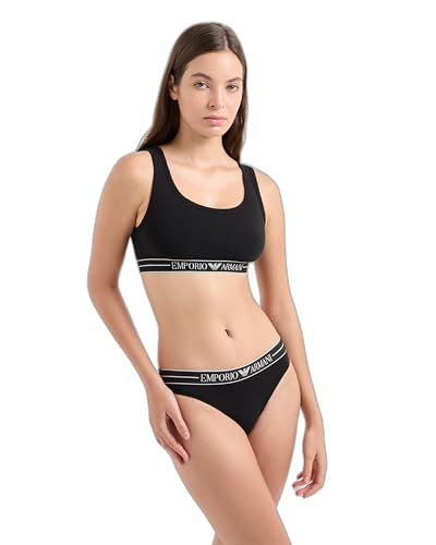 EMPORIO ARMANI Damen 2-Pack Brazilian Boxershorts, Black/Black, L von Emporio Armani