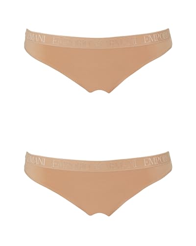 EMPORIO ARMANI Damen 2-Pack Brief Boxershorts, Hazelnut/Hazelnut, L von EMPORIO ARMANI