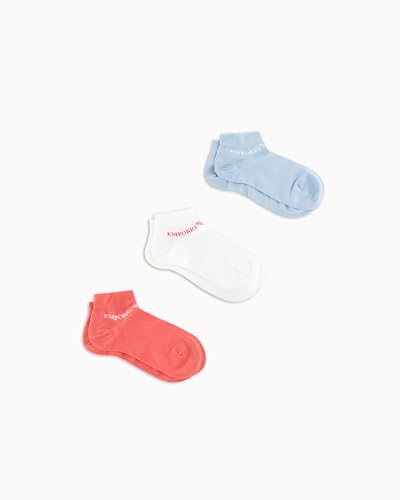 EMPORIO ARMANI Damen 3-Pack Ankle Socken, Weiß/Celeste/Neon P, Einheitsgröße EMPORIO ARMANI Damen 3-Pack Ankle Socken, Weiß/Celeste/Neon P, Einheitsgröße von EMPORIO ARMANI