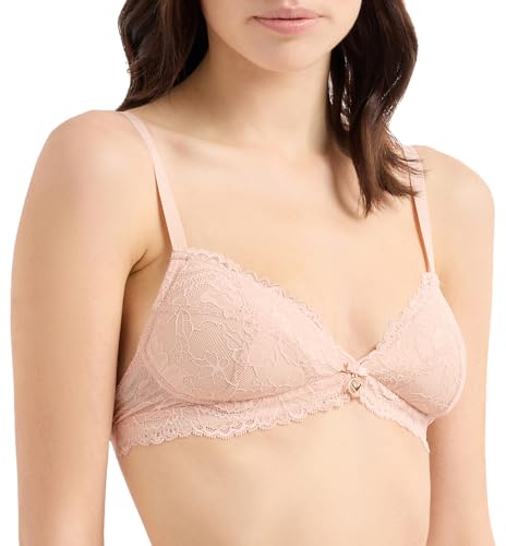 EMPORIO ARMANI Damen Eternal Lace gepolsterter Triangel-BH, NUDE, S von EMPORIO ARMANI