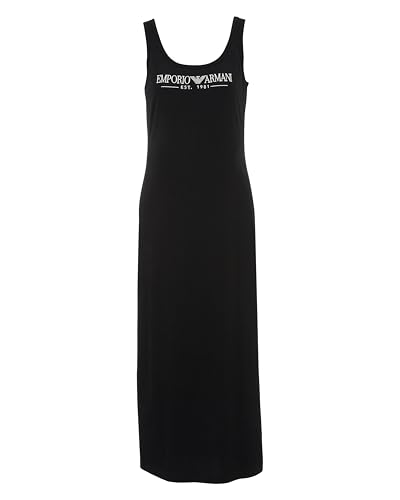 EMPORIO ARMANI Damen Long Dressing Gown Nachthemd, Schwarz, 42 von EMPORIO ARMANI