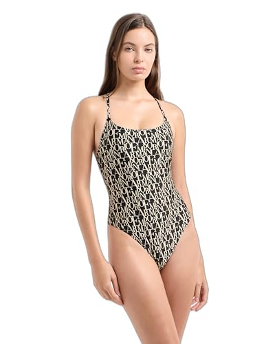 EMPORIO ARMANI Damen One Piece Swimsuit Badeanzug, Schwarz/Mandel-Logo, L von Emporio Armani