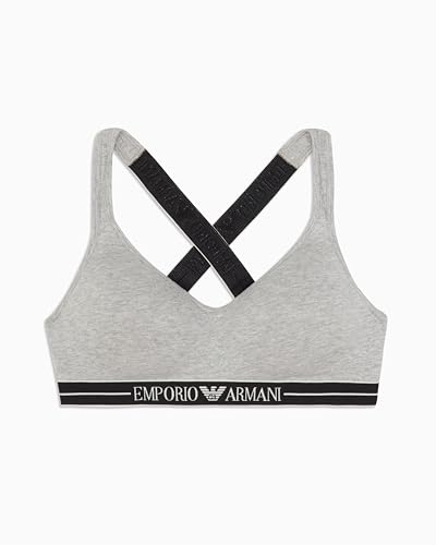 EMPORIO ARMANI Damen Padded Triangle Bra Gepolsterter BH, Hellgrau-meliert, Large von Emporio Armani