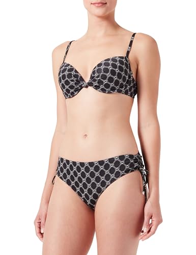 EMPORIO ARMANI Damen-Push-Up-BH und Slip mit Jacquard-Monogramm-Bikini-Set, Schwarz, L von EMPORIO ARMANI