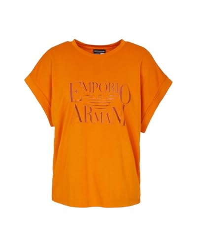 EMPORIO ARMANI Damen Round-neck T-Shirt, Mango, X-Large von EMPORIO ARMANI