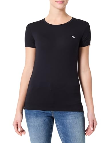EMPORIO ARMANI Damen S/Sleeve Crew Neck T-Shirt, Schwarz, Small von EMPORIO ARMANI