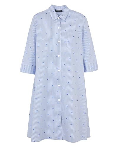 EMPORIO ARMANI Damen Short Dressing Gown Nachthemd, Lapis/White Stripe, 46 von Emporio Armani