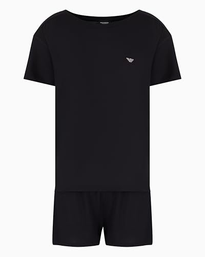 EMPORIO ARMANI Damen Short Pajamas Set Pyjamaset, Schwarz, M von EMPORIO ARMANI