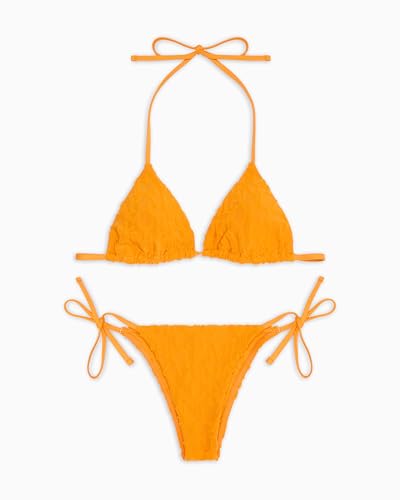 EMPORIO ARMANI Damen Triangle Bikini-Set, Mango 3D Ea Logo, XS von EMPORIO ARMANI