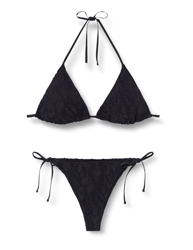 EMPORIO ARMANI Damen Triangle Bikini-Set, Schwarzes 3D-Ea-Logo, XS von EMPORIO ARMANI