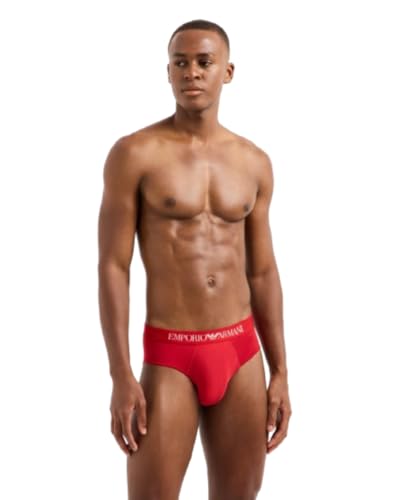 EMPORIO ARMANI Herren 2-Pack Brief Boxershorts, Print Hearts/Scooter, XL von EMPORIO ARMANI