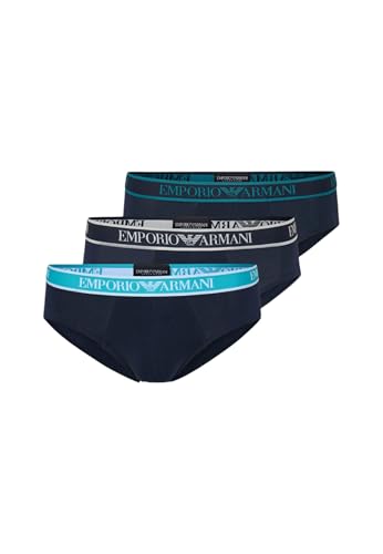 EMPORIO ARMANI Herren 3-Pack Brief Boxershorts, Armani BLU/Armani BL, S von EMPORIO ARMANI