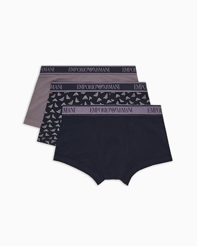 EMPORIO ARMANI Herren 3-Pack Trunk Badehose, AR.BLU/AR.BLU/Shark, L von EMPORIO ARMANI
