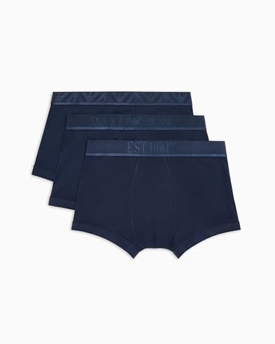EMPORIO ARMANI Herren 3-Pack Trunk Badehose, Armani BLU/Armani BL, L von EMPORIO ARMANI