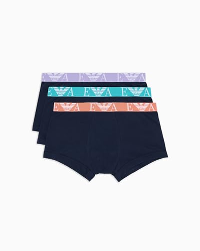 EMPORIO ARMANI Herren 3-Pack Trunk Badehose, Armani BLU/Armani BL, S von EMPORIO ARMANI