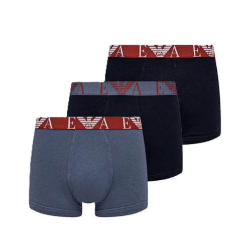 EMPORIO ARMANI Herren 3-Pack Trunk Badehose, Armani BLU/VIN Indi, L von EMPORIO ARMANI