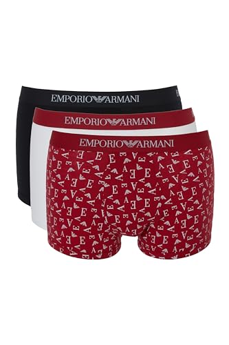 EMPORIO ARMANI Herren 3-Pack Trunk Badehose, Blue/Blue/Blue, L von EMPORIO ARMANI