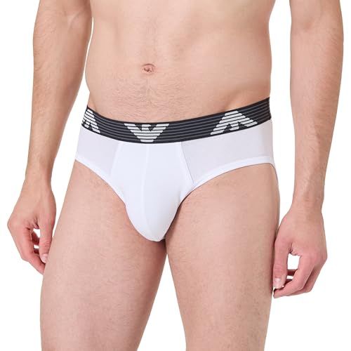 EMPORIO ARMANI Herren Brief Boxershorts, White, M von EMPORIO ARMANI