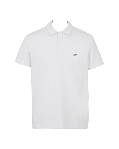 EMPORIO ARMANI Herren Essential Polo Beachwear Polohemd, Weiß 571, Small von EMPORIO ARMANI