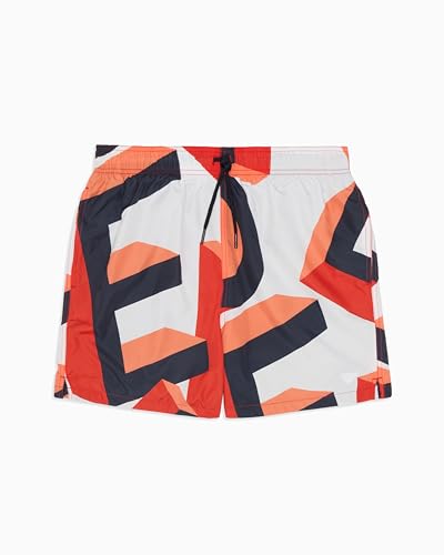 EMPORIO ARMANI Herren Mid Boxer Badehose, Big Ea White/Red.com, XXL von EMPORIO ARMANI