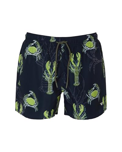 EMPORIO ARMANI Herren Mid Boxer Badehose, Blaue Krabbe, M von EMPORIO ARMANI