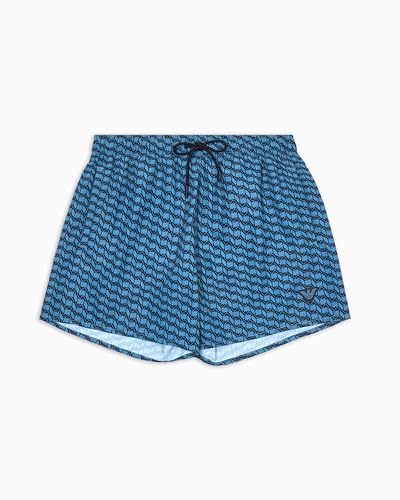 EMPORIO ARMANI Herren Mid Boxer Badehose, Capt.Blue/Arman.Blue, XXL von EMPORIO ARMANI