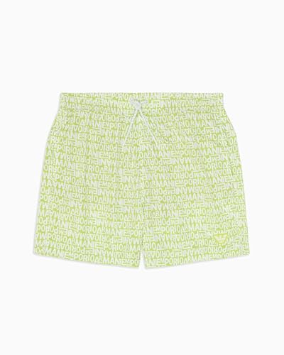 EMPORIO ARMANI Herren Mid Boxer Badehose, Lime Punch/Weiß, L von EMPORIO ARMANI